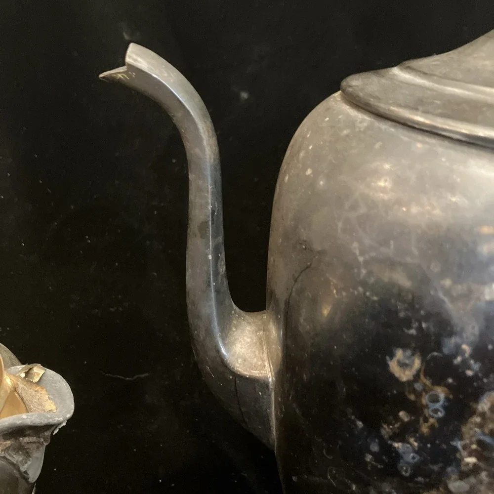 Set of 2 FB Rogers Co 1883 Silver-plate Tea /Coffee Pot (w/lid) Creamer (no lid)
